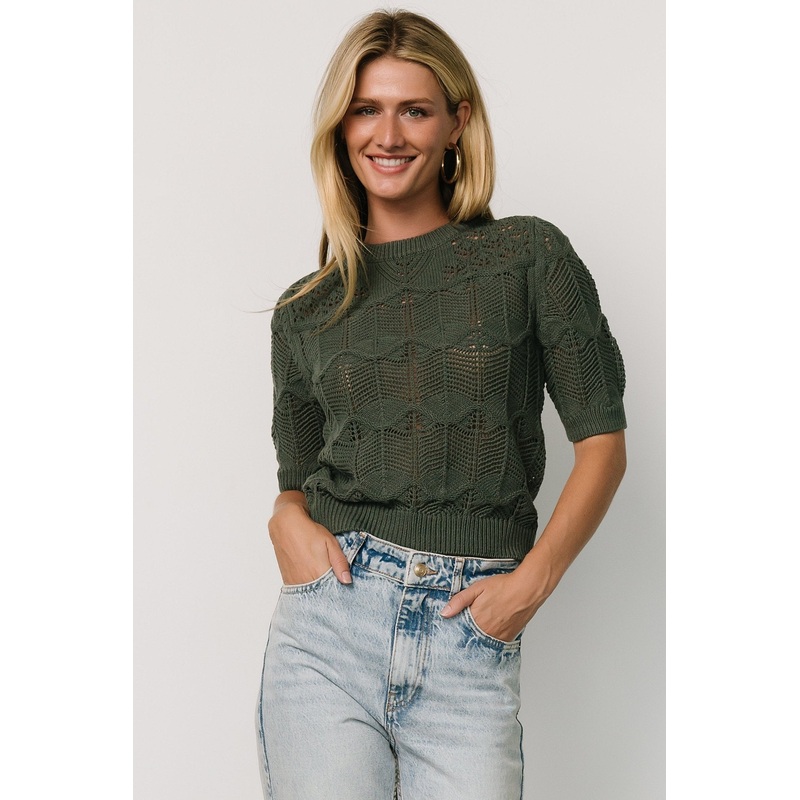 Josella Knit Top | Winter Green