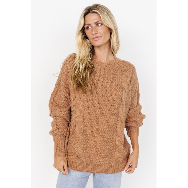 Lukas Cable Knit Sweater | Camel