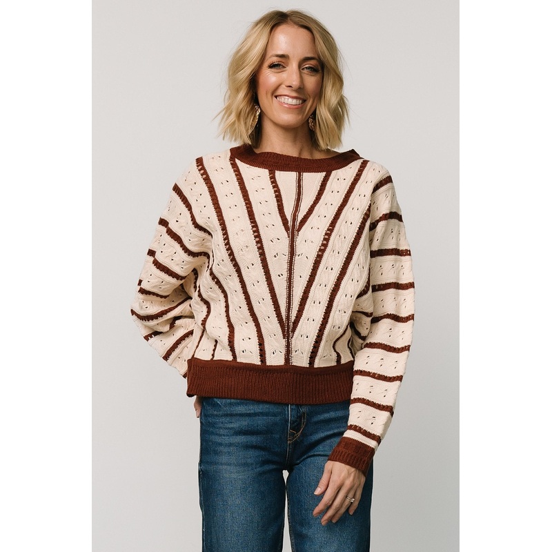 Paola Pointelle Sweater | Cream + Copper