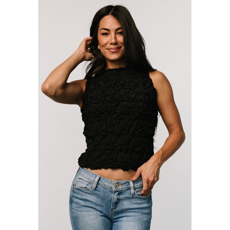 Wyn Textured Tank Top | Black|XS|S|M|L|XL