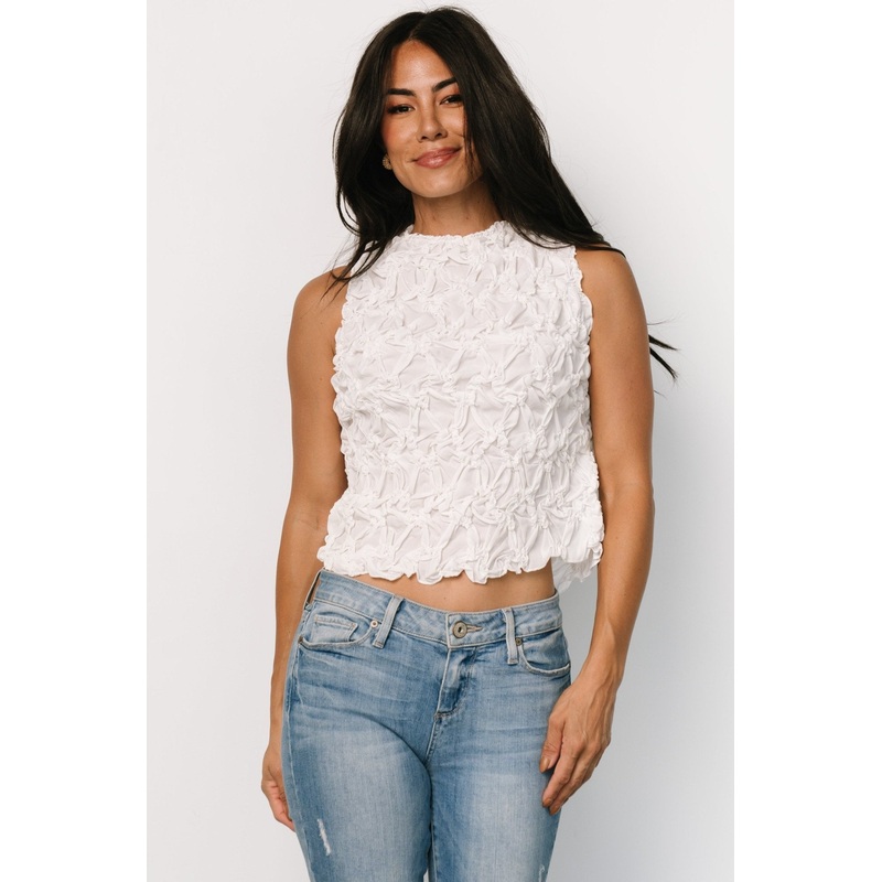 Wyn Textured Tank Top | White|XS|S|M|L|XL