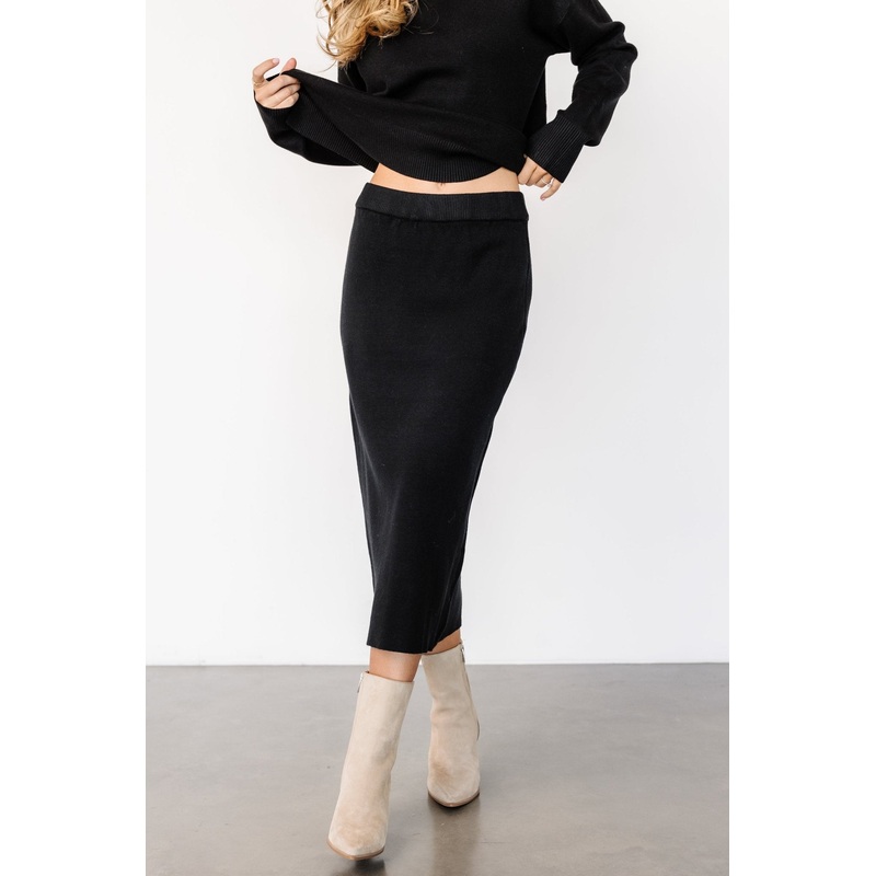 Ali Knit Skirt | Black|S|M|L|XL