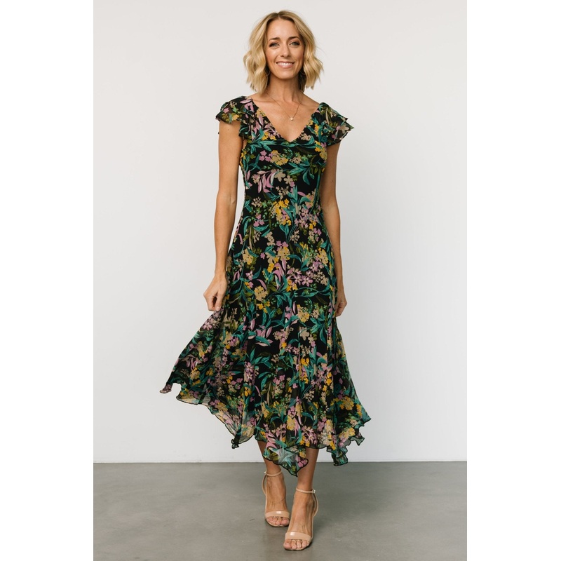 Alisa Maxi Dress | Black Floral