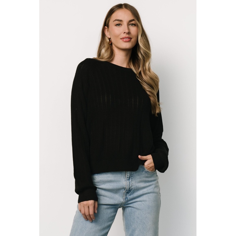 Alix Knit Sweater Top | Black|S|M|L|XL|XXL