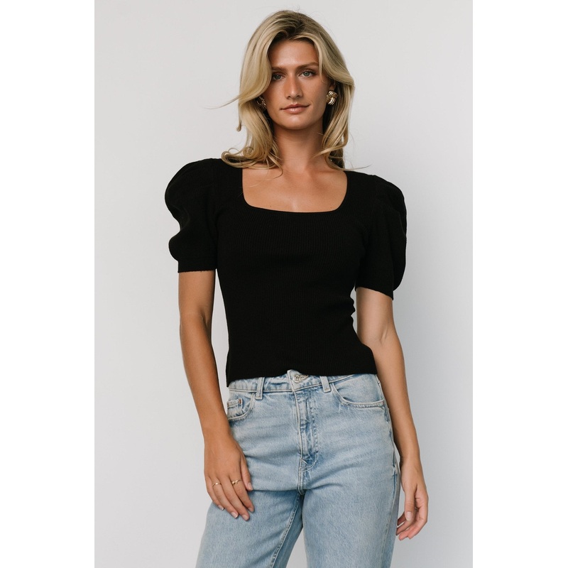 Brynlee Sweater Top | Black|S|M|L|XL