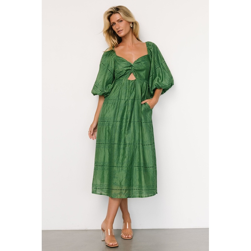 Brynn Midi Dress | Green|S|M|L