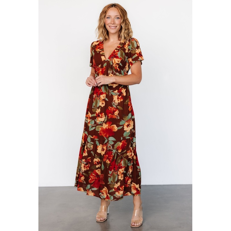 Cassie Short Sleeve Dress | Copper Floral
