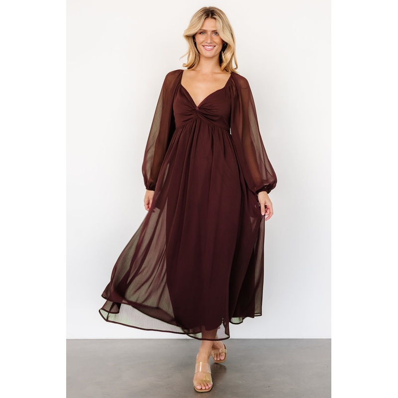 Dione Midi Dress | Mahogany|XS|S|M|L|XL