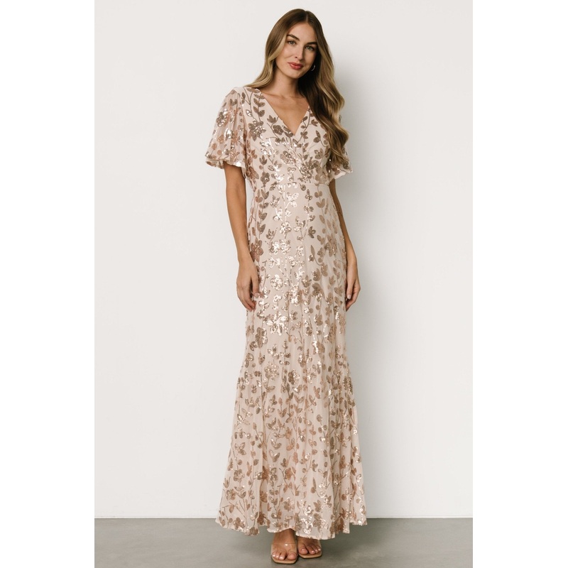 Esme Sequin Dress | Rose Gold|XS|S|M|L|XL