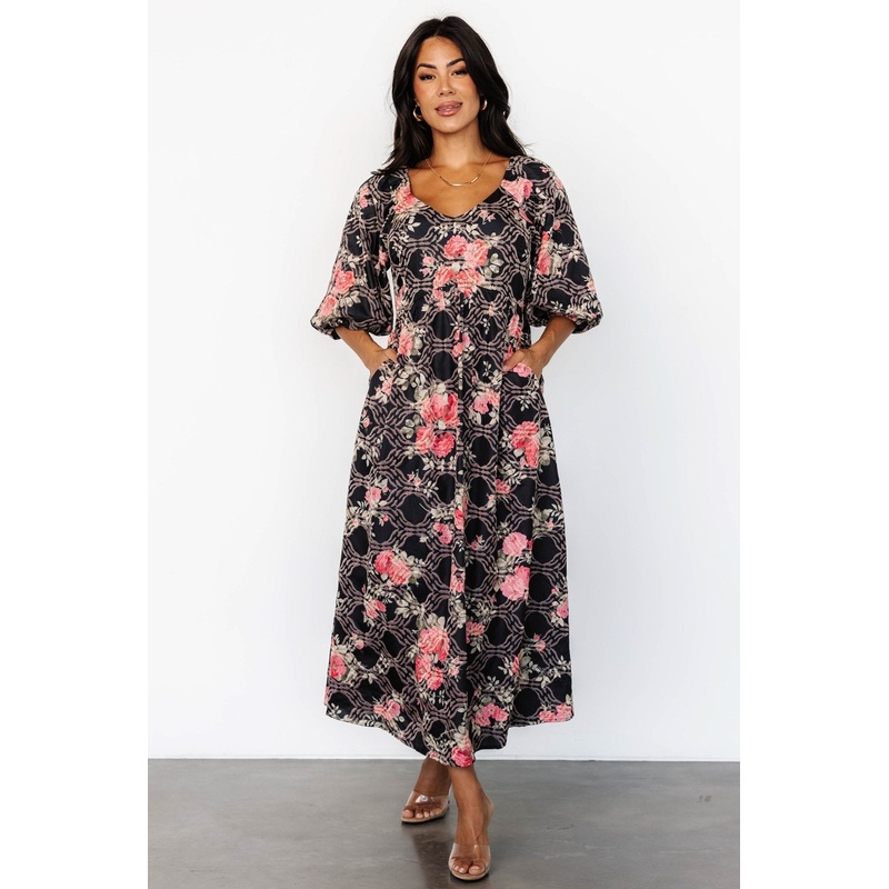 Ivanna Dress | Black + Pink|S|M|L|XL|1XL|2XL|3XL