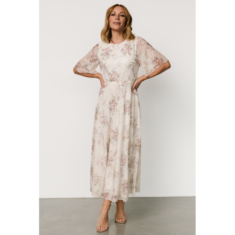 Kathreen Midi Dress | Ivory Floral