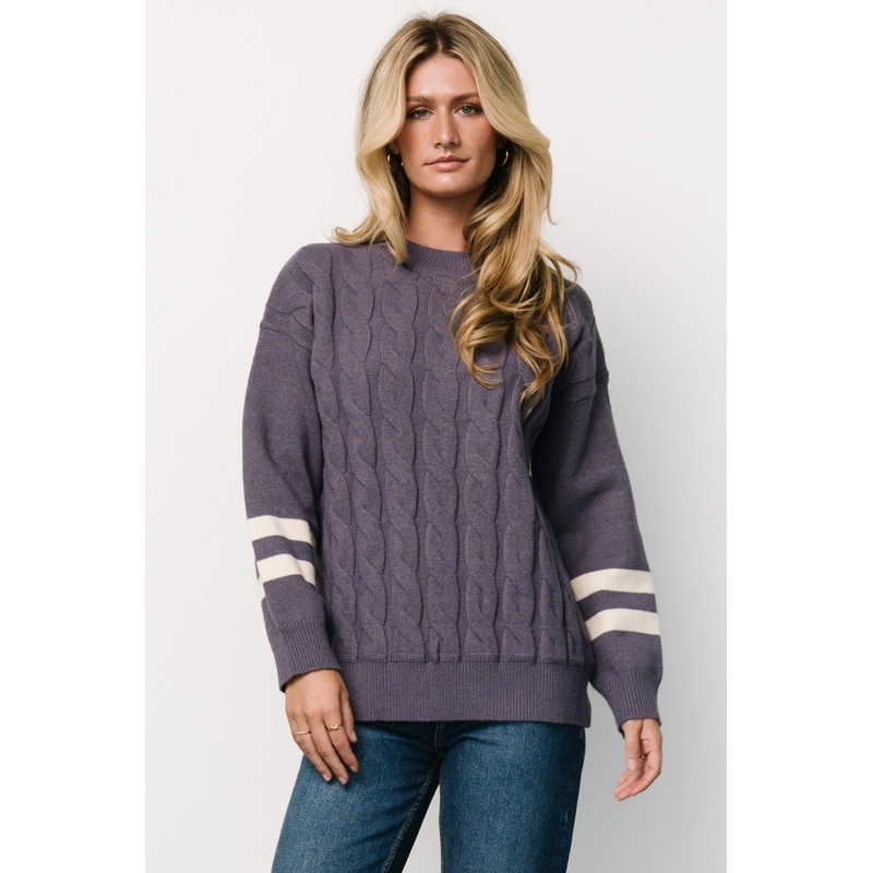 Lund Cable Knit Sweater | Vintage Purple