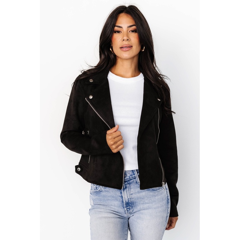 Marisa Faux Suede Jacket | Black
