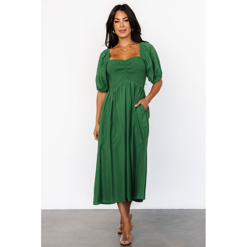 Stefania Midi Dress | Green|S|M|L|XL|1XL|2XL|3XL