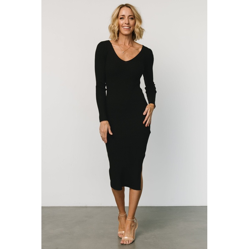 Tacey Midi Dress | Black|S|M|L