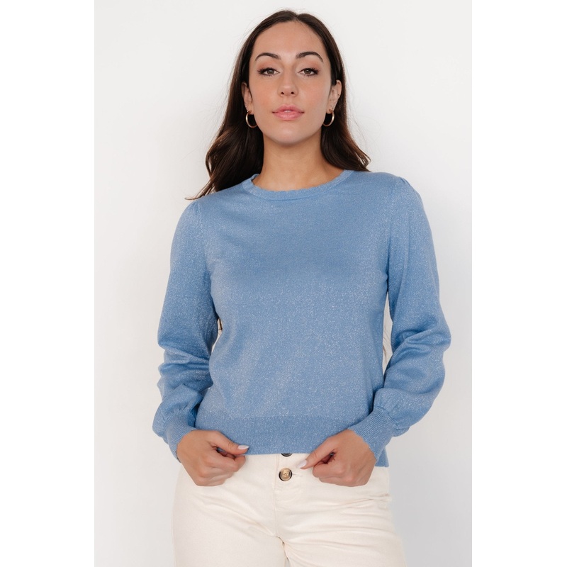 Benson Shimmer Sweater Top | Blue