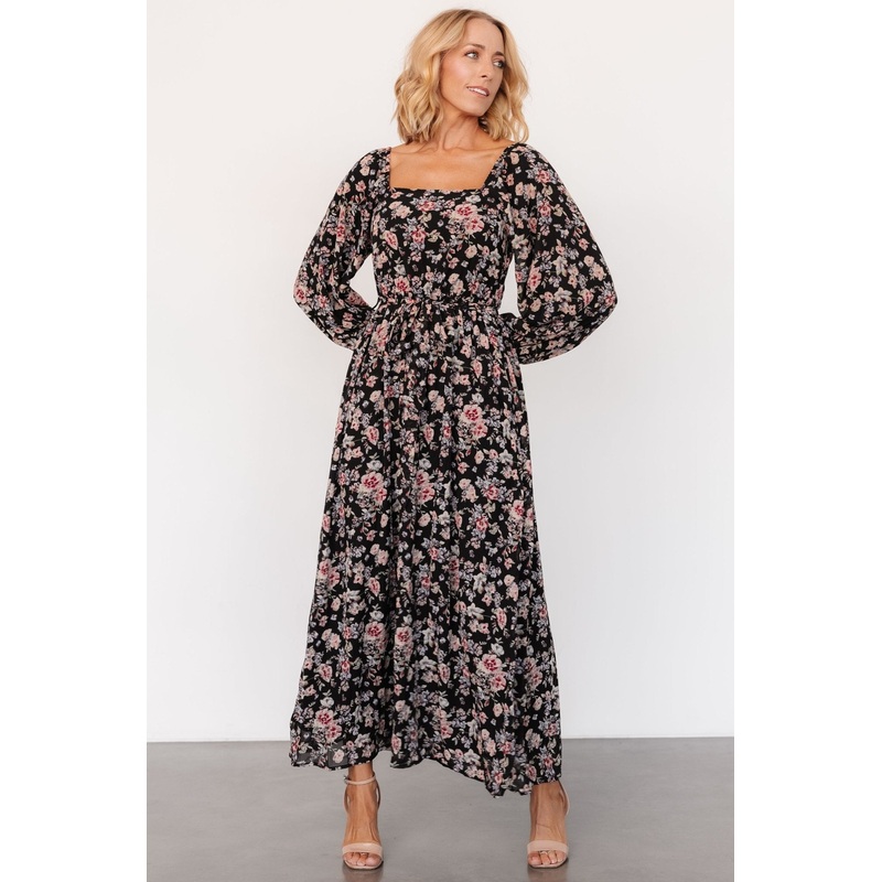 Della Dress | Black Multi Floral