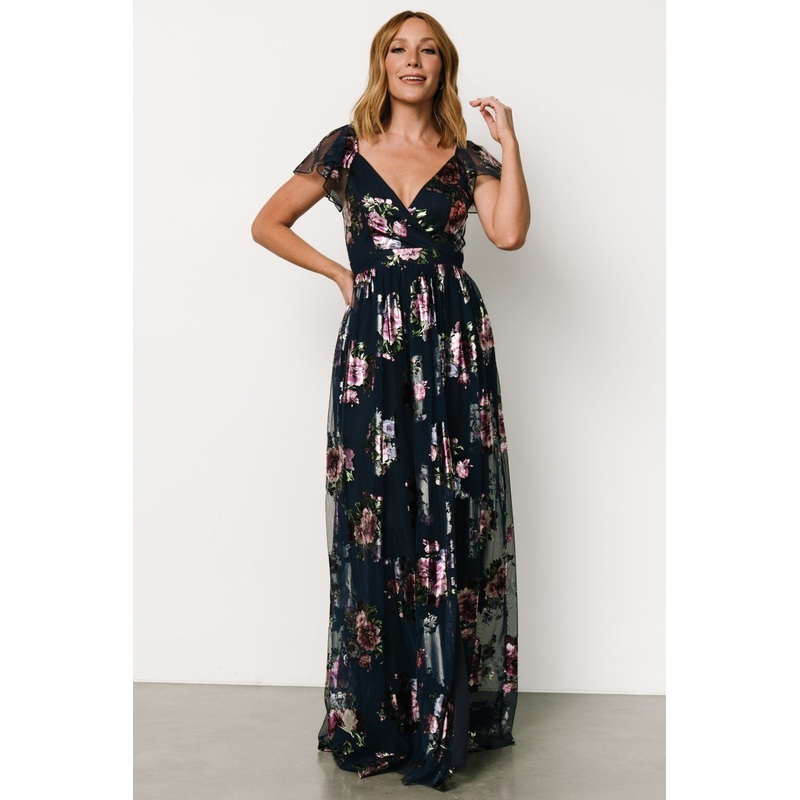 Devany Maxi Dress | Navy Multi