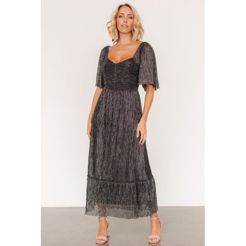 Elea Shimmer Dress | Black|XS|S|M|L|XL