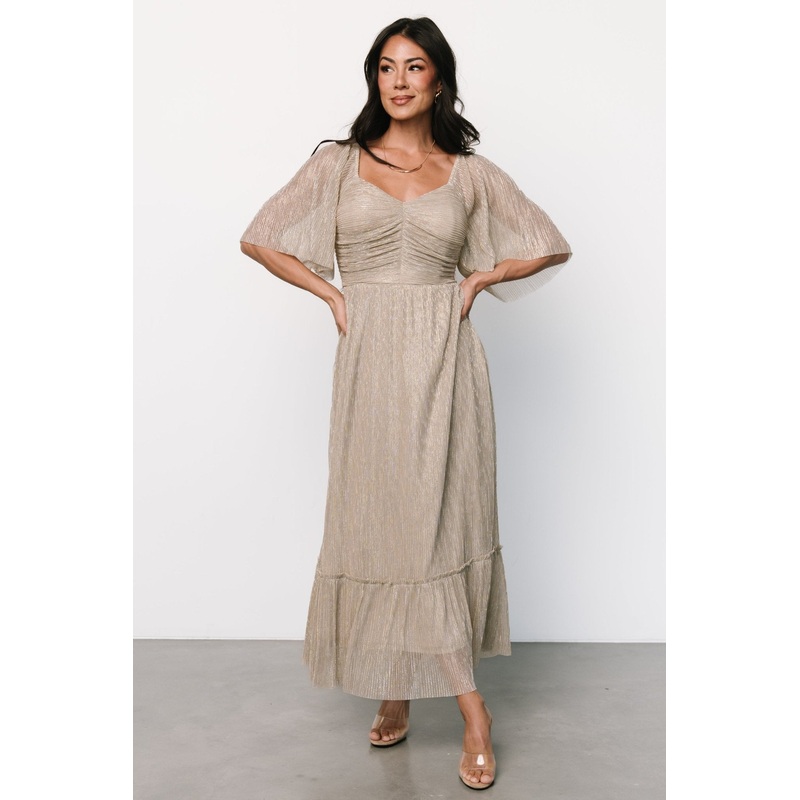 Elea Shimmer Dress | Champagne