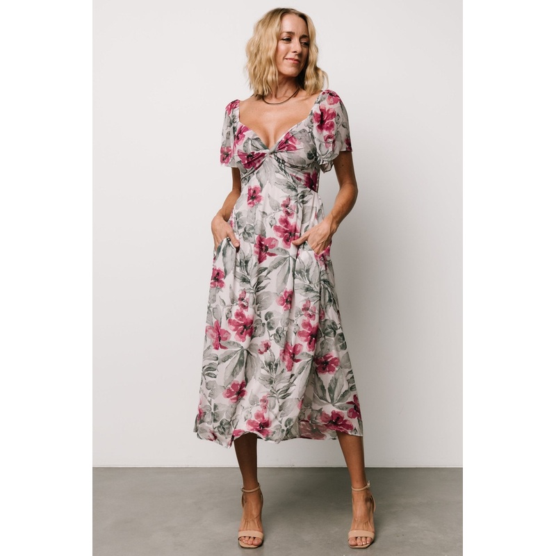 Melinda Midi Dress | Pink Floral