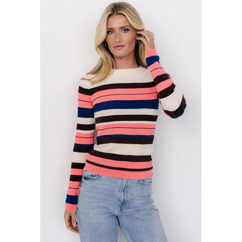 Milwaukee Striped Sweater | Coral Multi