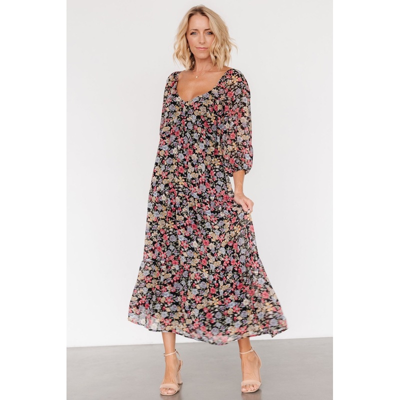 Nevaeh Bubble Sleeve Dress | Multi Floral