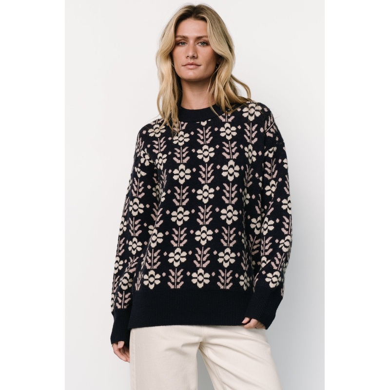 Norris Sweater | Navy Multi Floral