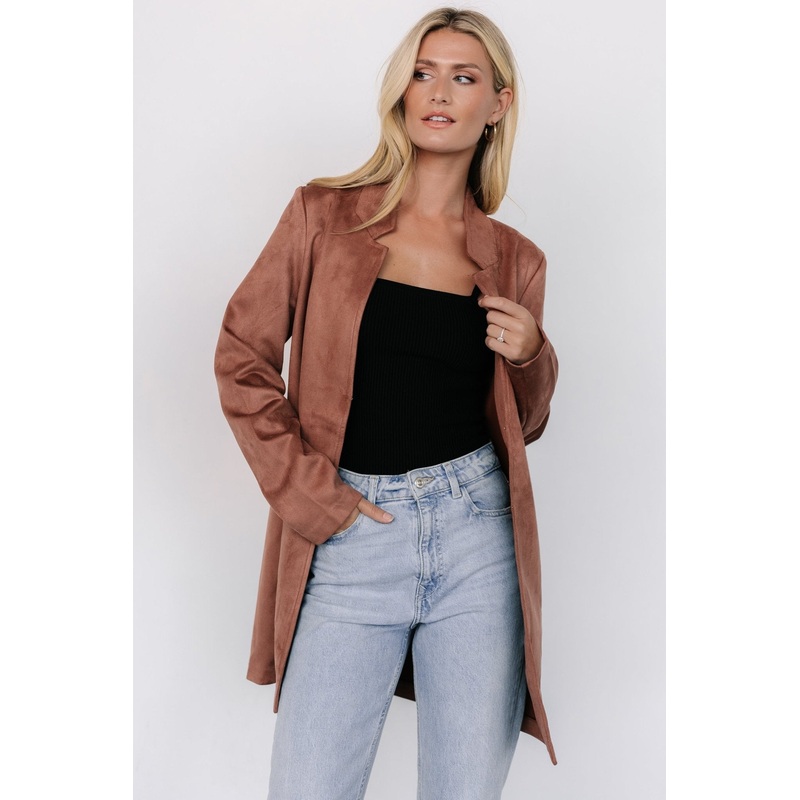 Queenie Faux Suede Jacket | Dusty Clove