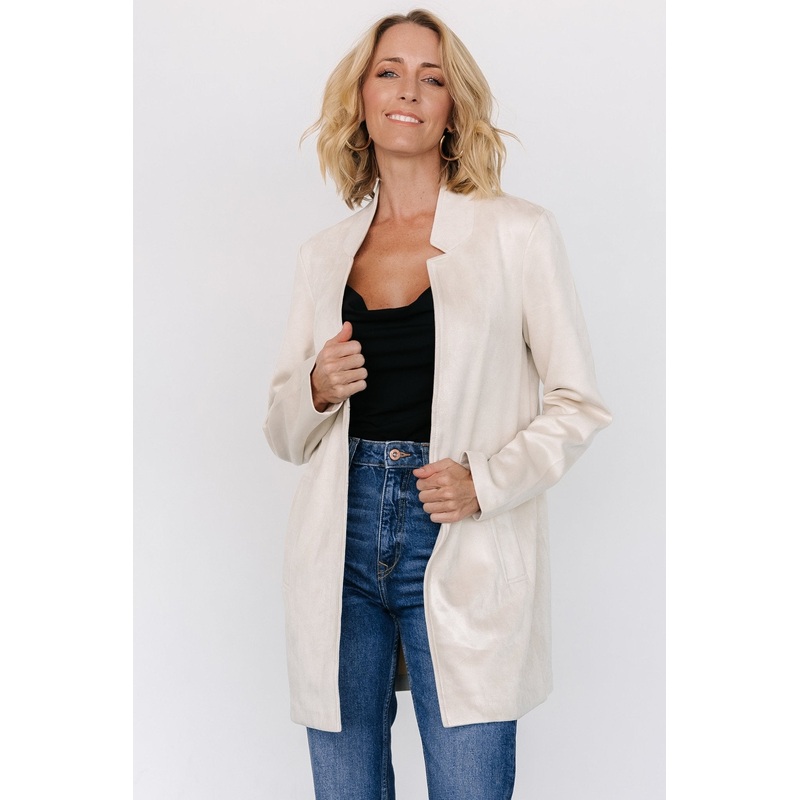Queenie Faux Suede Jacket | Oatmeal