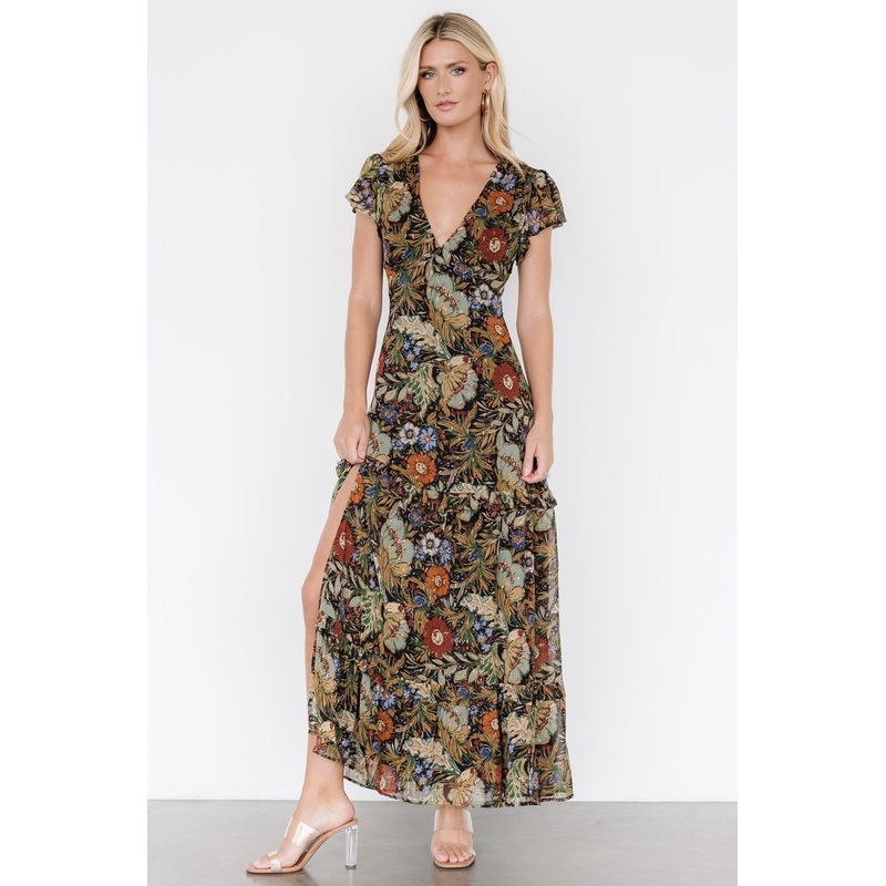 Riverwood Deep V Maxi Dress | Multi Floral