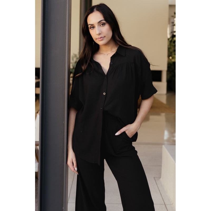 Romy Button Top | Black|XS|S|M|L|XL|1XL|2XL|3XL