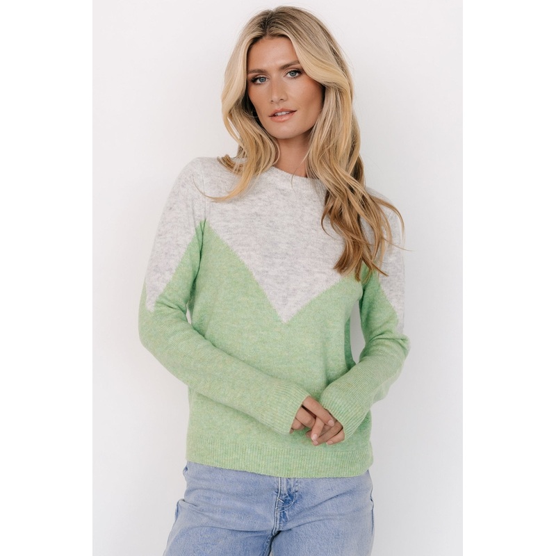 Tanner Sweater | Gray + Green|S|M|L|XL