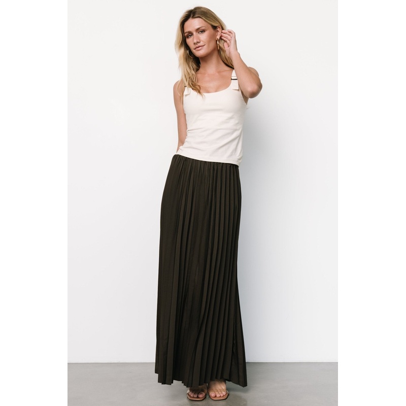 Vinny Pleated Maxi Skirt | Charcoal