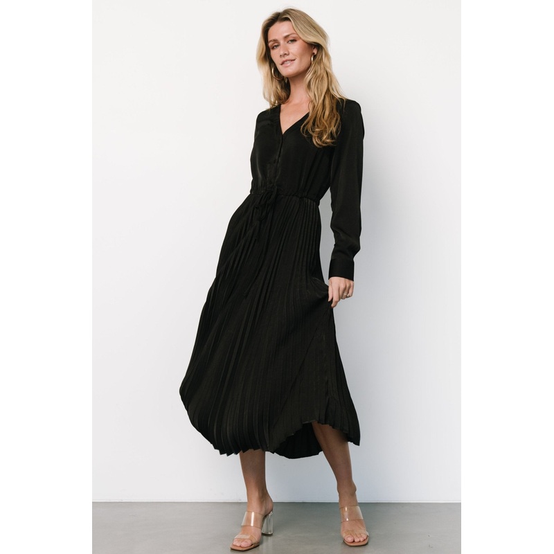 Waco Pleated Dress | Black|S|M|L|XL|XXL