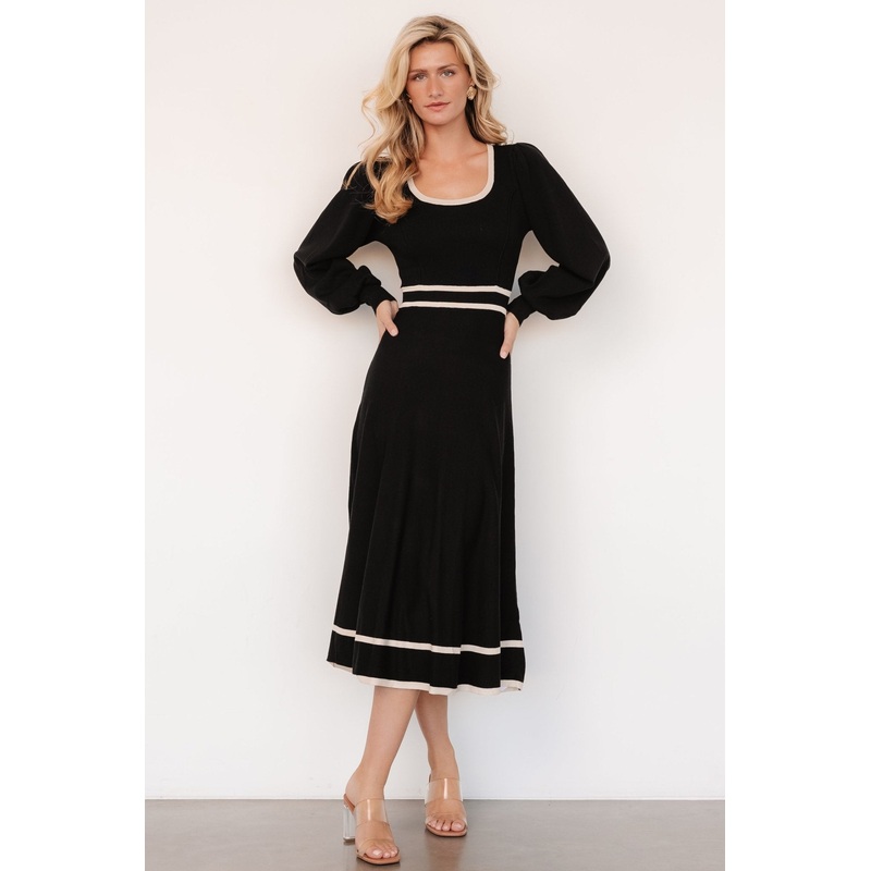 Winslet Knit Dress | Black + Cream