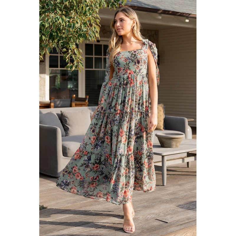 Anita Maxi Dress | Green Multi Floral