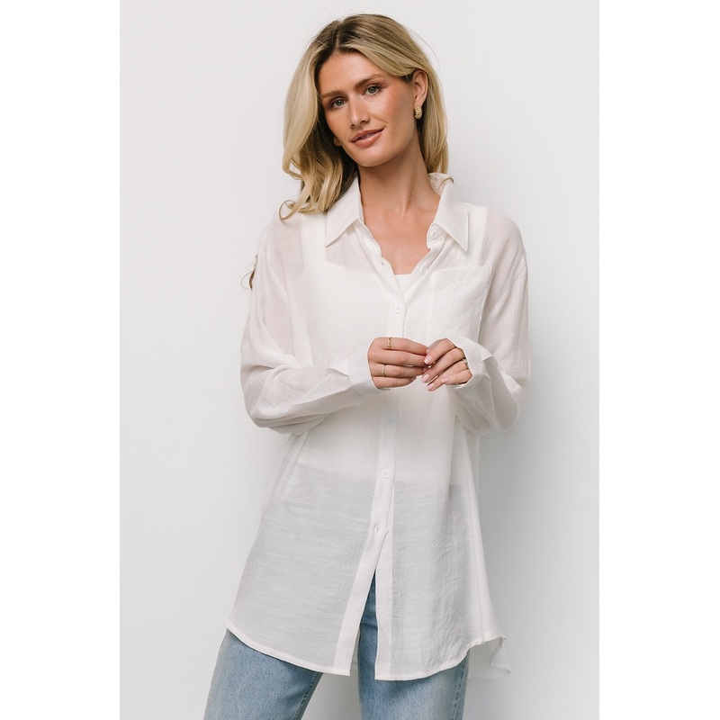 Breck Button Up Top | Off White