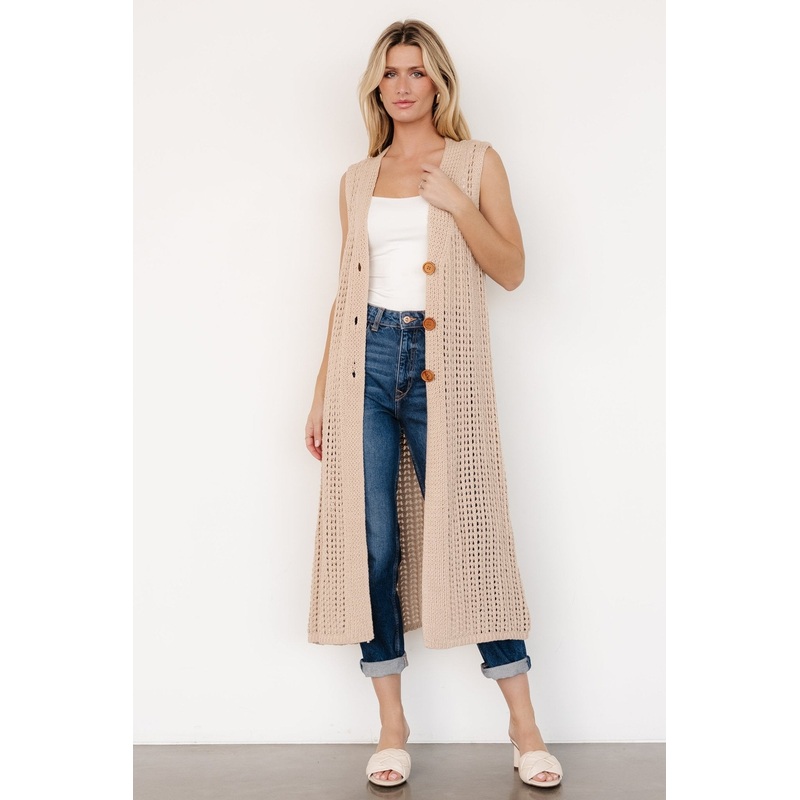 Bretta Duster Vest | Natural|XS|S|M|L|XL|1XL|2XL|3XL