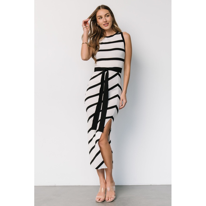 Chelsea Knit Dress | White + Black