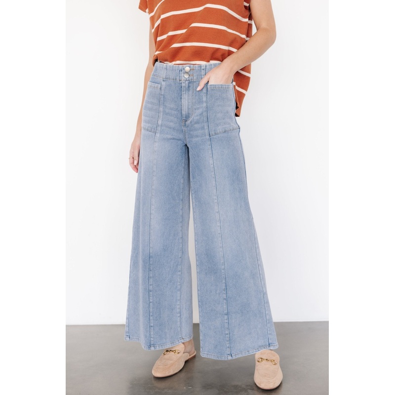 Emmi Mid Rise Wide Leg Jeans | Medium Wash