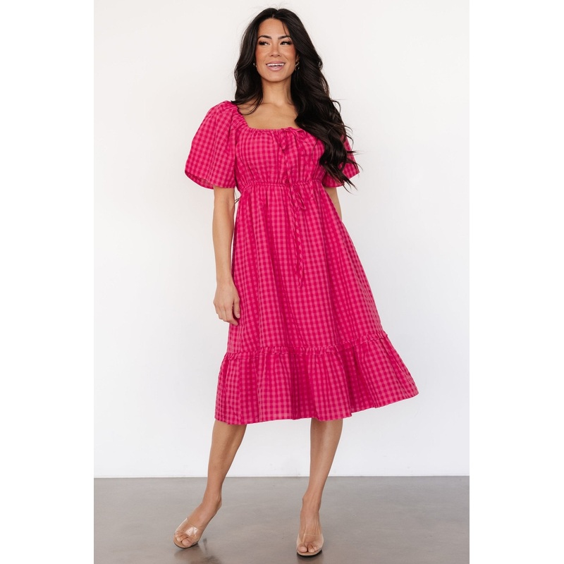Erica Dress | Pink Gingham Print