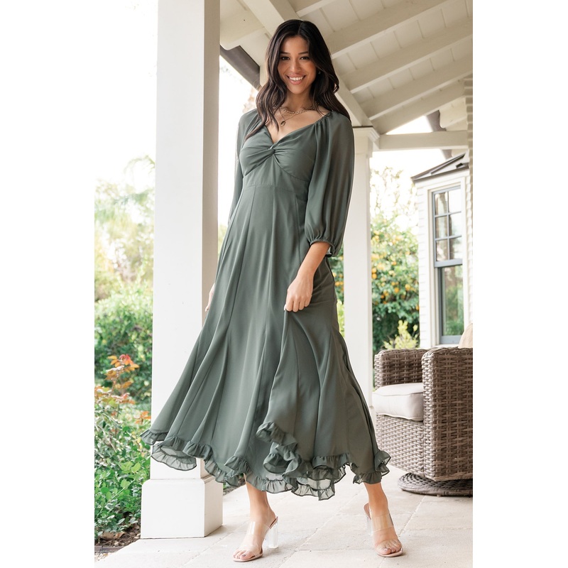 Estefania Maxi Dress | Dark Sage