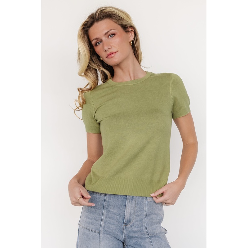Hannah Knit Top | Light Olive|XS|S|M|L|XL|1XL|2XL|3XL