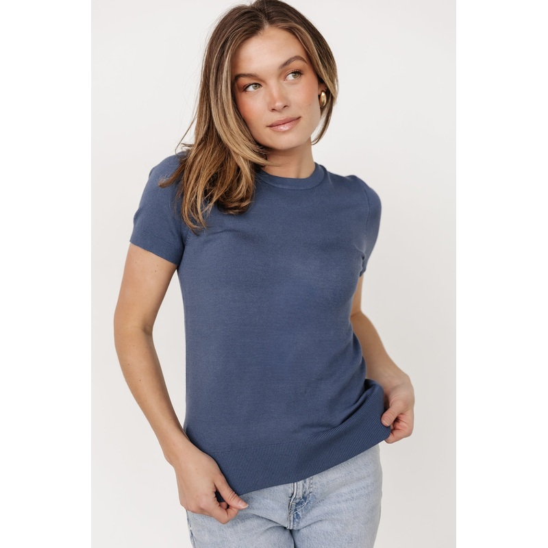Hannah Knit Top | Slate Blue|XS|S|M|L|XL|1XL|2XL|3XL