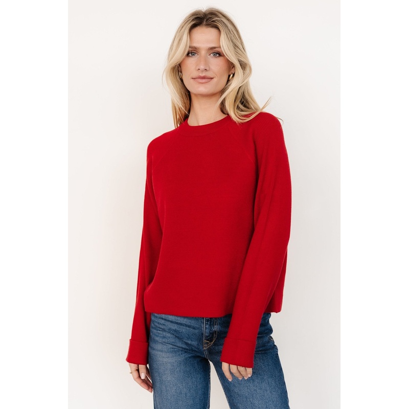 Helena Knit Sweater | Red|XS|S|M|L|XL