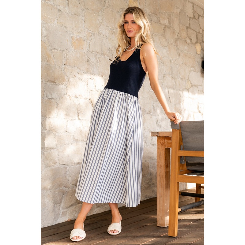 Marbella Tank Dress | Navy Stripe