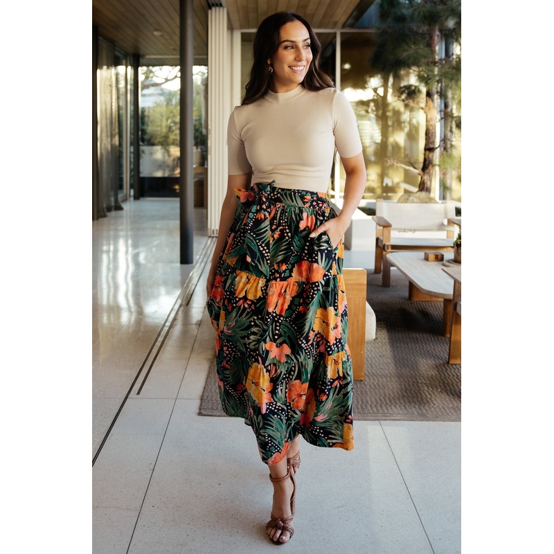 Melea Skirt | Navy Multi Floral