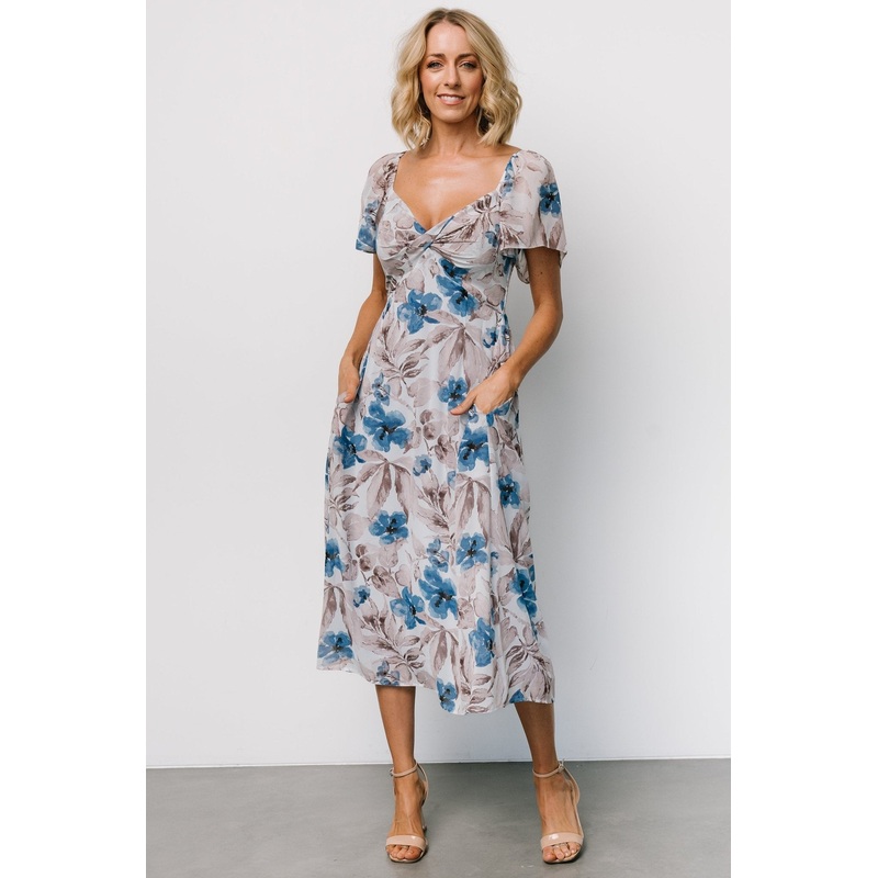 Melinda Midi Dress | Blue Floral