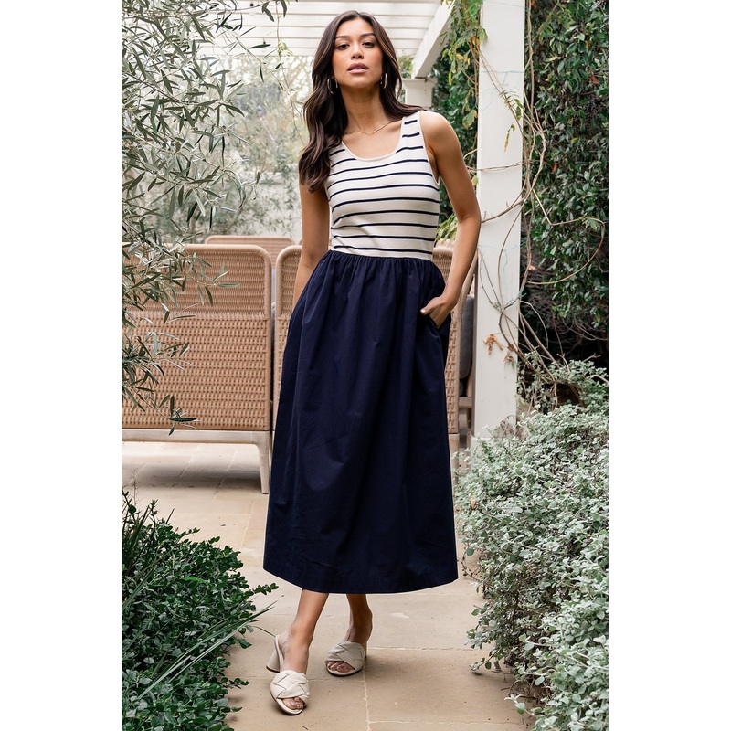 Nantucket Tank Dress | Navy Stripe